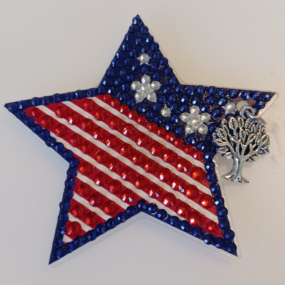 Patriotic star magnet tree of life